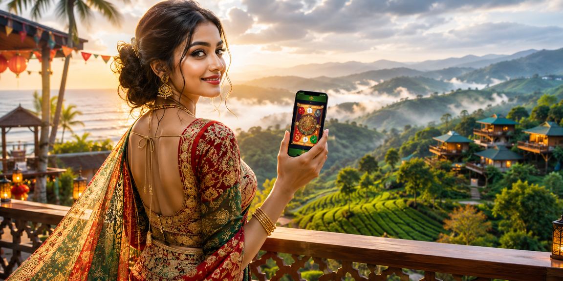 বান্দরবানের চা বাগান এলাকায় মোবাইলে গেম খেলছেন একজন ব্যবহারকারী